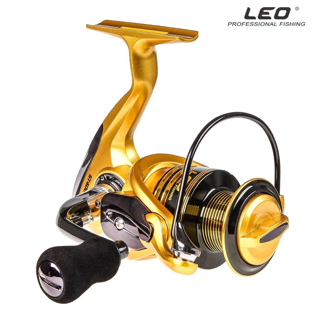 Neue Angelrolle, Metallspule, 1000–7000, 13+1 Kugellager, Karpfen-Angelrolle, 8 kg, maximale Zugkraft 5,5:1 River Lake Spinnrolle 1000 Series gold