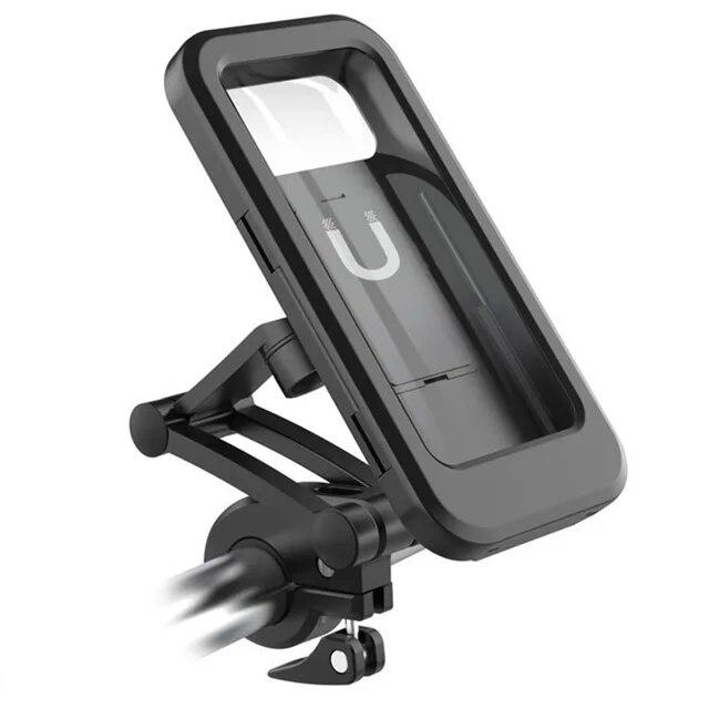 Universeller wasserdichter Motorrad-Fahrrad-Handyhalter, mobile Unterstützung, Fahrrad-Lenker-Ständer, 360° verstellbare Handy-Halterung black schwarz