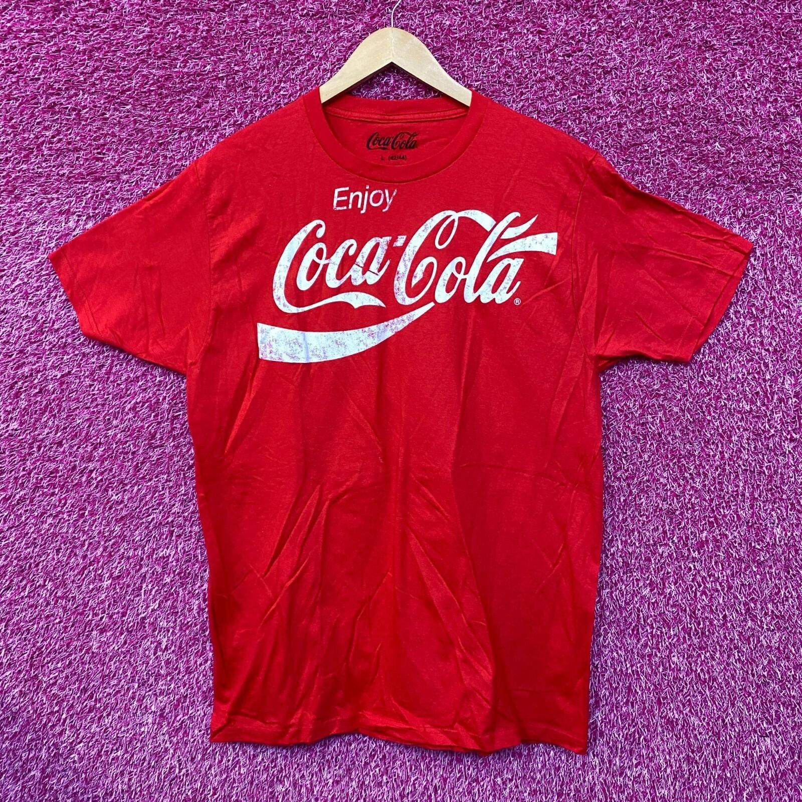 Coca-Cola Enjoy Coke Schriftzug Kursive Logo Promo T-Shirt Groß S