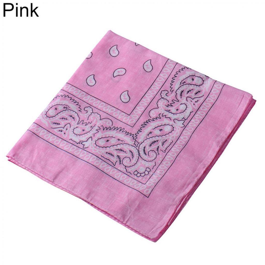 Cool Cotton Lady Men Square Bandana Hiphop Head Wrap Schal Armband 55 x 55 cm rosa