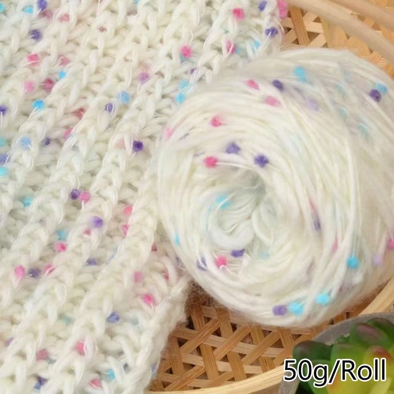 50g/Rolle Strickgarn für Schals, Pullover, DIY, dicker Faden, buntes Wollgarn, Regenbogen
