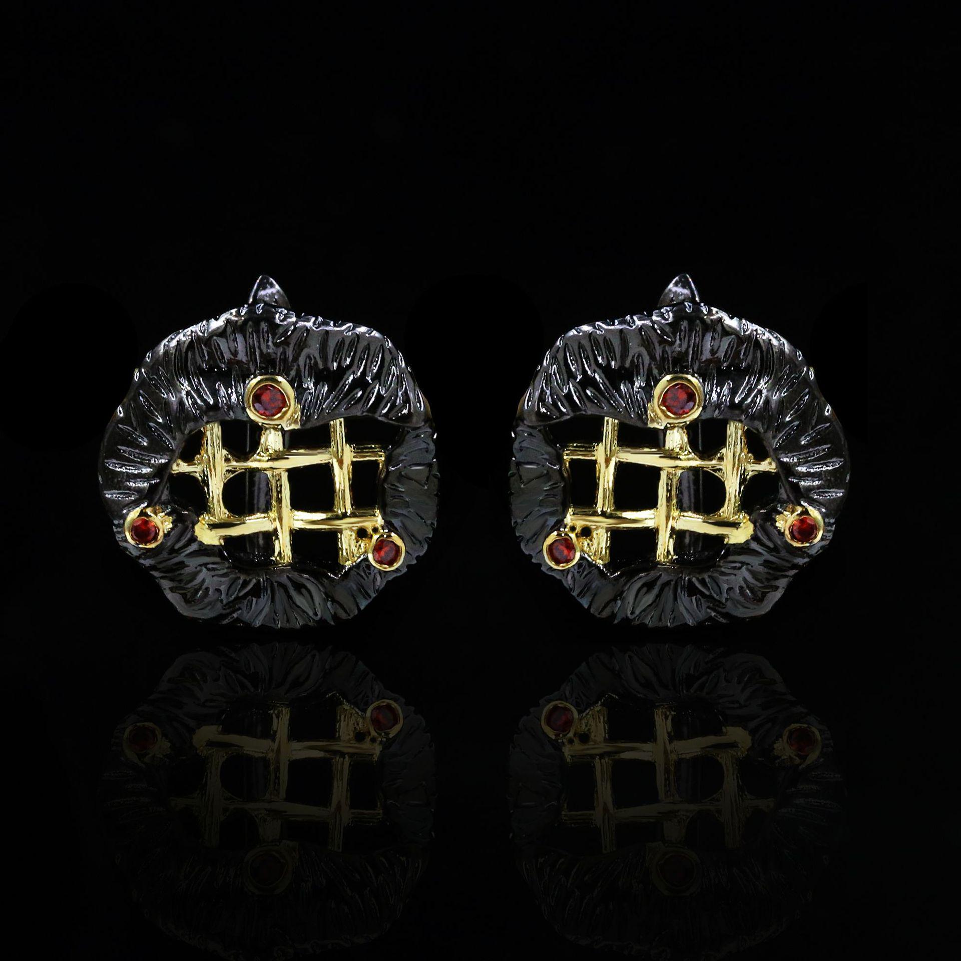 Einzigartige schwarz-goldene geometrische Hohl-Ohrringe Rubin-Kreuzlinien-Ohrringe Party Party Schmuck Ohrringe Damen Hochzeits-Schmuck Ohrringe black