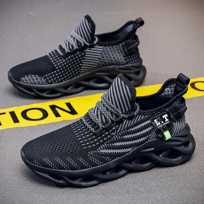 2024 Sommerschuhe für Herren, lässige Air-Mesh-Schuhe, leichte, atmungsaktive Sport-Laufschuhe für Jugendliche und Jungen in Übergröße 39–50 50 grau