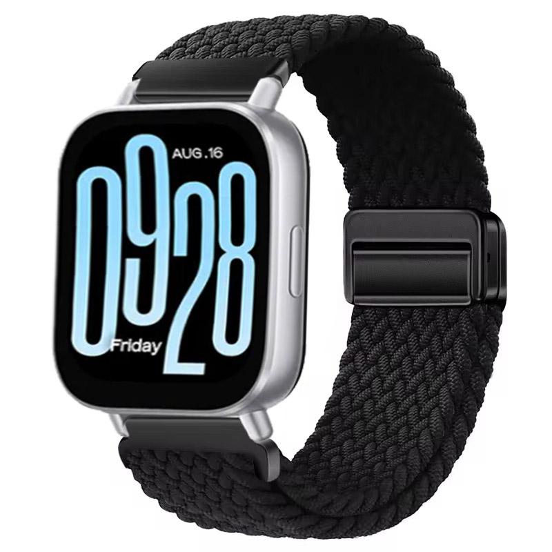 Magnetisches Nylonarmband für Redmi Watch 5 Active Smartwatch-Armband Geflochtenes Armband Armband für Xiaomi Redmi 5 Lite Zubehör Redmi Watch 5 Active schwarz