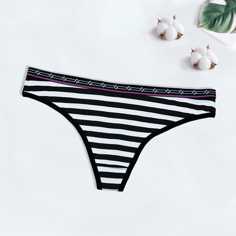 Sexy Tanga Baumwolle Frauen Höschen G-String T-back Weibliche Unterwäsche Slips Dessous Dame Bikini 1 Stück M schwarz