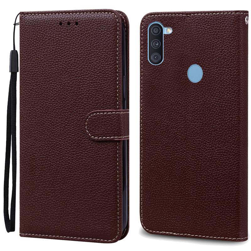 A11 M11 Hülle Für Samsung Galaxy A11 Hülle Galaxy M11 Flip Leder Brieftasche Hülle Für Samsung A11 Hülle Coque Fundas Bumper Shell For Samsung A11 kaffeebraun