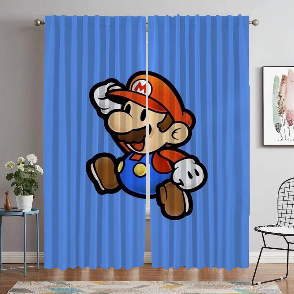Trennwand Marios Shades Verdunkelungsvorhänge für Wohnzimmer Vorhang Home Interior Vorhänge 2 Stück Tüll für Schlafzimmer Küche W96xH213cmx2pcs-CL