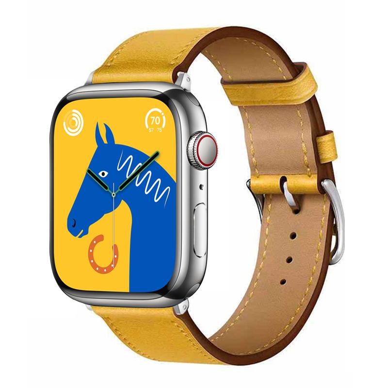 Armband aus Leder für Apple Watch Armband 44 mm 45 mm 40 mm 41 mm Single Tour Hermes Armband Correa iWatch Serie 6 SE 7 8 9 Ultra 2 49 mm 38mm-40mm-41mm