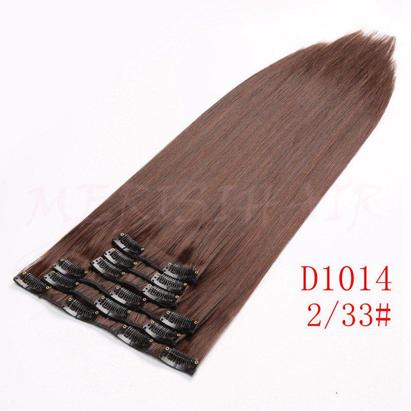 24-Zoll-Haarverlängerungen, 60 cm, natürliche Haarteile, gerade, synthetische Clip-in-Haarverlängerungen, Perücke D1014-2-33 gray