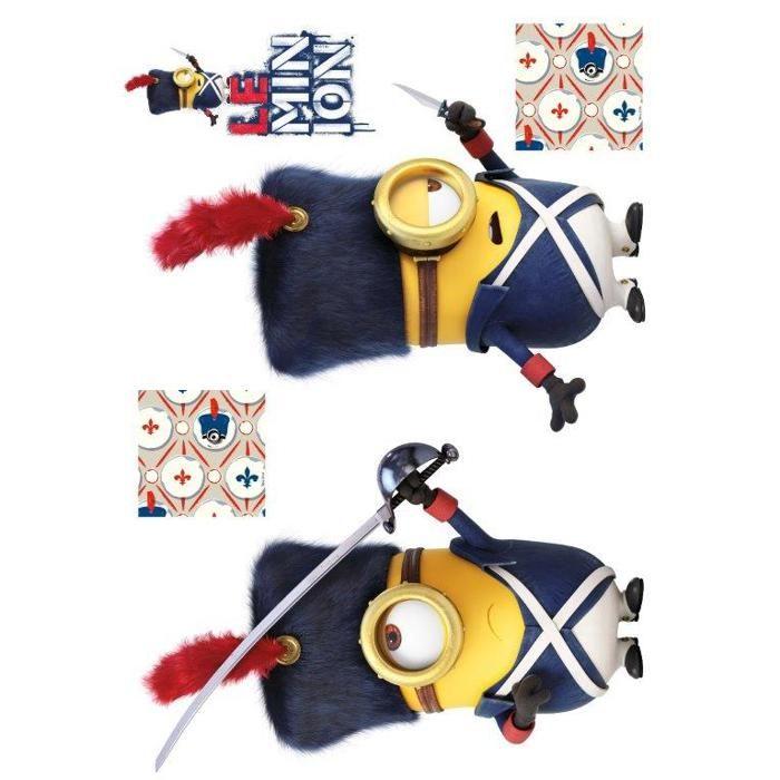 Minions Wandaufkleber Frankreich gelb