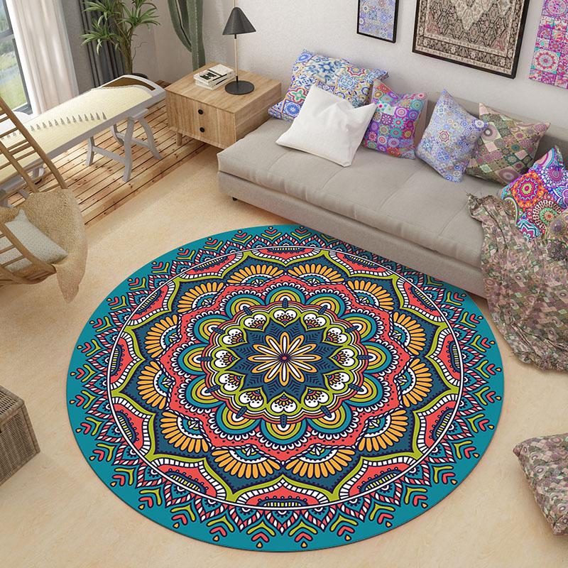Mandala Retro Runde Teppich Böhmischen Stil Wohnzimmer Schlafzimmer Studie Hause Ethnischen Stil Teppich Wohnzimmer Sofa Runde Boden Matte tapis 120cm x 120cm