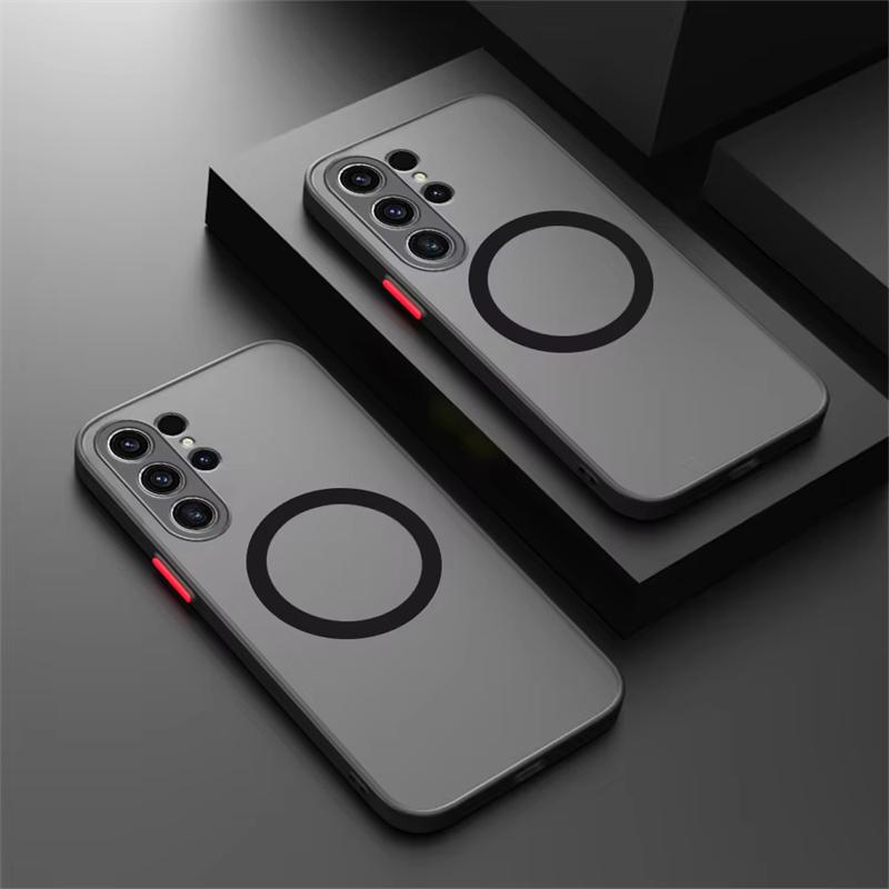 Magnetische Hülle für Samsung Galaxy S25 S24 S23 S21 S20 Ultra Plus FE Für Magsafe Hüllen für Samsung S22 Note 20 Ultra 10 Plus Hülle Galaxy S23 gray