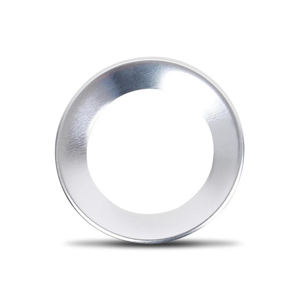 Auto Lenkrad Emblem Dekorativer Kreis Ring Styling Hülle für Volkswagen VW Golf 4 5 Polo Jetta Mk6 Zubehör Abdeckungen silber