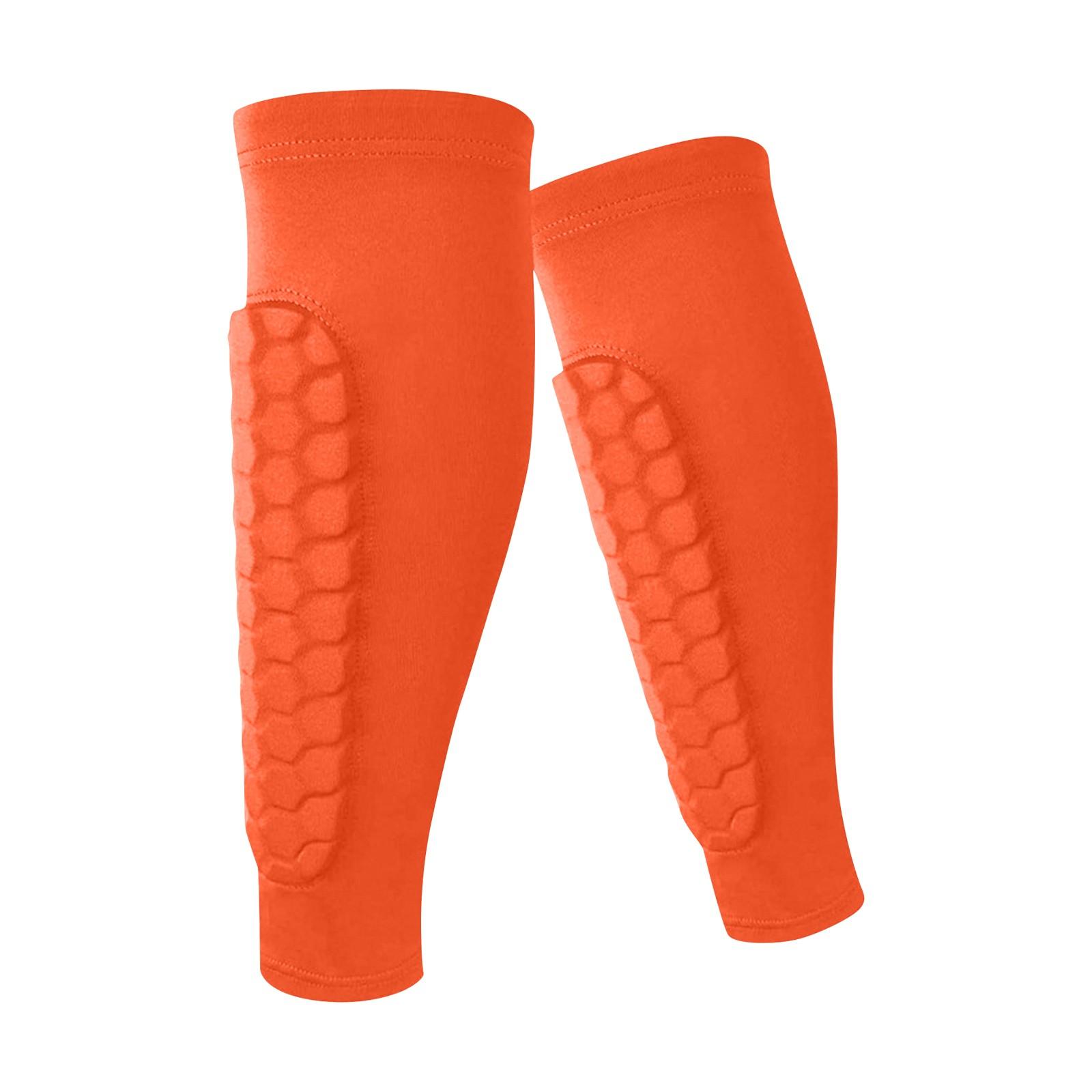 Schienbeinschoner für Ski, Fußball, Sport, Fußball, Schienbeinschoner, Schutzsocken, Fußball-Wadenärmel, Leggings, Schienbeinschoner-Überzug für den Sport L orange