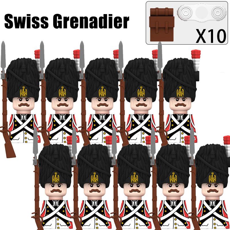 Kinderspielzeug Napoleonische Kriege Bausteine 10 Stück/Los Fusilier Lanzenreiter Soldaten Mini Actionfiguren Spielzeug Für Kinder Weihnachtsgeschenke