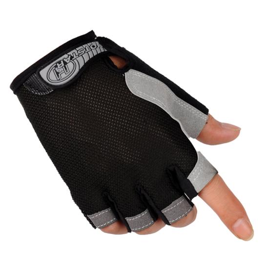Puntos rutschfester 1 Paar Fahrrad-Mountainbike-leichter Yoga-Trainings-Halbfingerhandschuh M schwarz