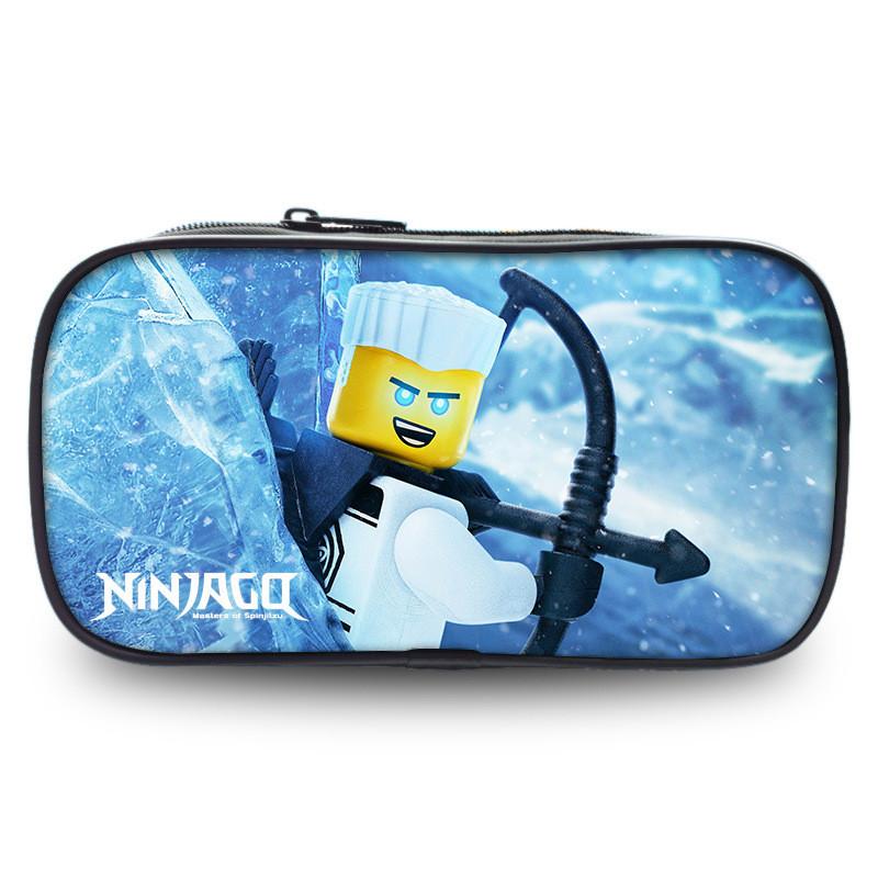 Cartoon Kinder Ninjago Federmäppchen mit leichtem Nylonmaterial für den täglichen Gebrauch silber