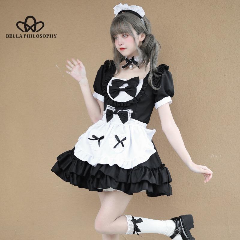 Cosplay japanischen Stil süße süße Maid Kleidung Kleid reine rosa Maid Uniform Anzug Cosplay kurzen Rock Kleidung Anzug L