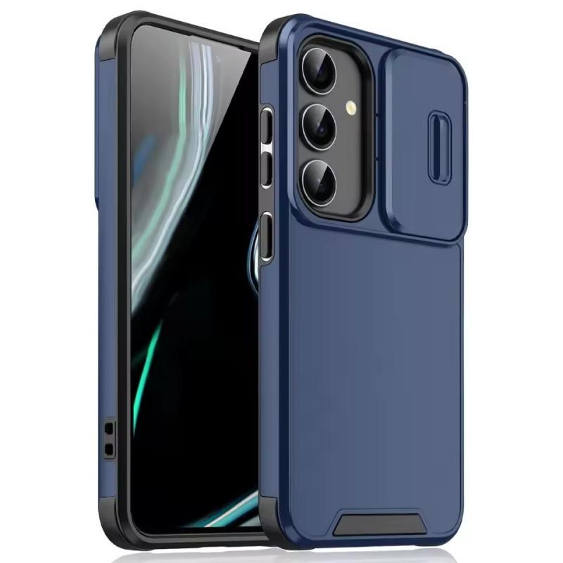 Schiebe-Kamera Handyhülle für Samsung Galaxy S25 S24 S23 S22 Ultra Plus S23 FE S21 FE S25Ultra S24Ultra 5G Hülle Silikon Coque Samsung S23 FE blau