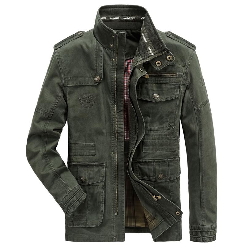 Plus Größe Militär Jacke Männer Frühling Herbst Baumwolle Outdoor Multi-tasche Herren Jacken Mantel Lässig Männlich XXL