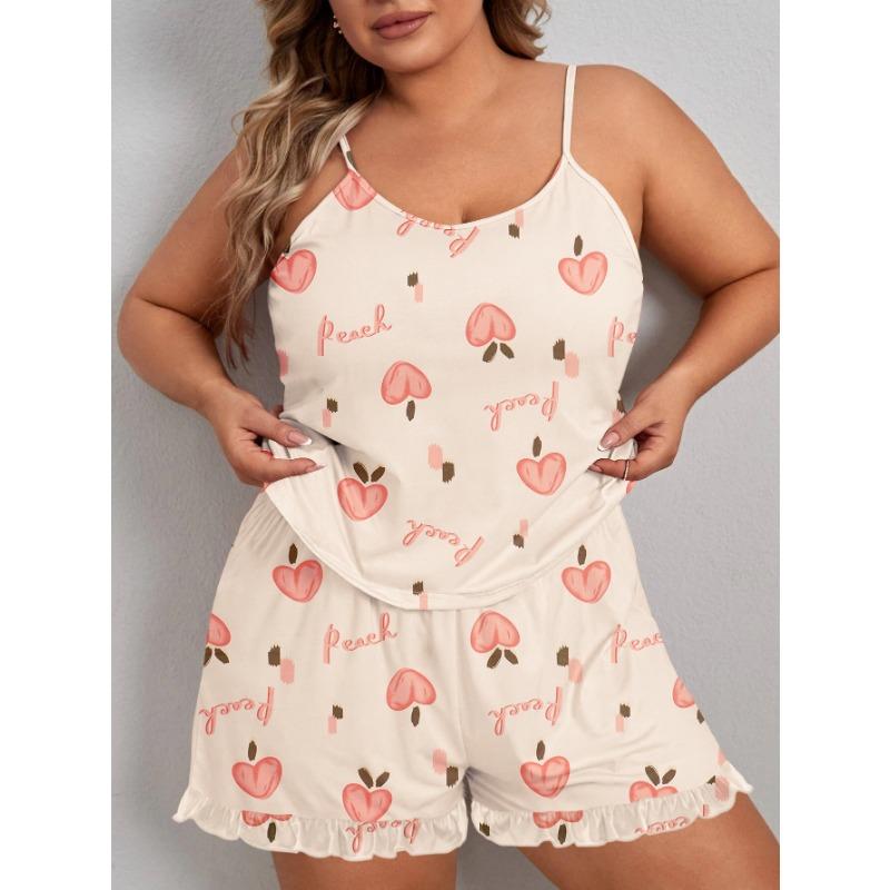Damen Pyjama Set, Sommer Pyjama Set, Kurzarm Pyjama Set, Nachtwäsche Set, Nachthemd, Nachthemd, Nachtwäsche Set, Nachtwäsche Set, Nachthemd, Nachtwäsche Set 4XL bunt