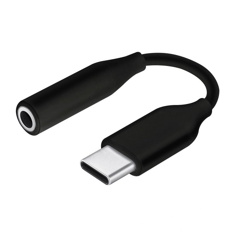 Typ C auf 3,5-Klinken-Kopfhörer-Audio-Hilfskabel, 3,5-mm-Konverter-Kopfhörer-Adapter für Samsung Galaxy Note 10 S10 schwarz