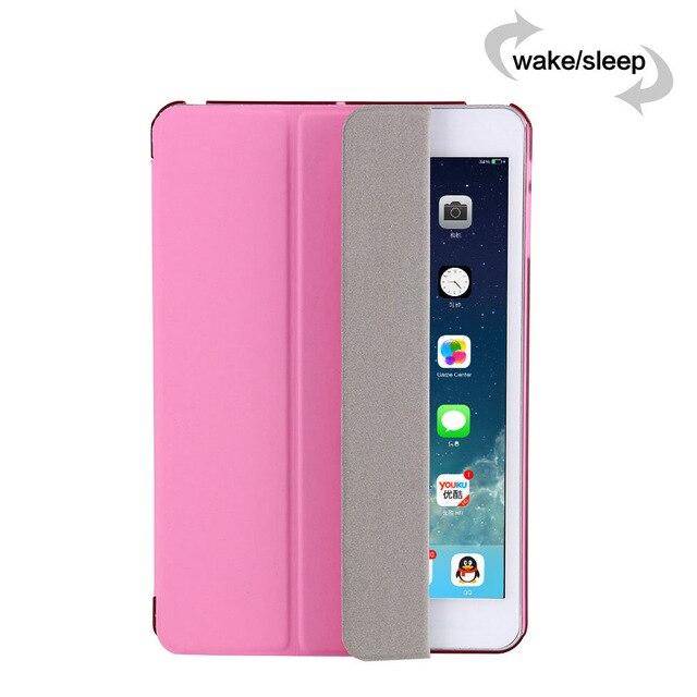 Dreifach faltbare Tablet-Hülle für iPad 10,2 Zoll 7. 8. für 9,7 Air 3 2 Air4 10,9 Zoll PU-Leder Smart Cover Auto Wake Up Shell für iPad Pro 11 12,9 2020 for iPad 2 3 4 rosa