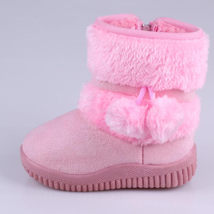 Mädchen Schnee Stiefel Mode Bequeme Dicke Warme Kinder Stiefel Lobbing Ball Dicke Kinder Winter Nette Jungen Stiefel Prinzessin Schuhe 21 rosa