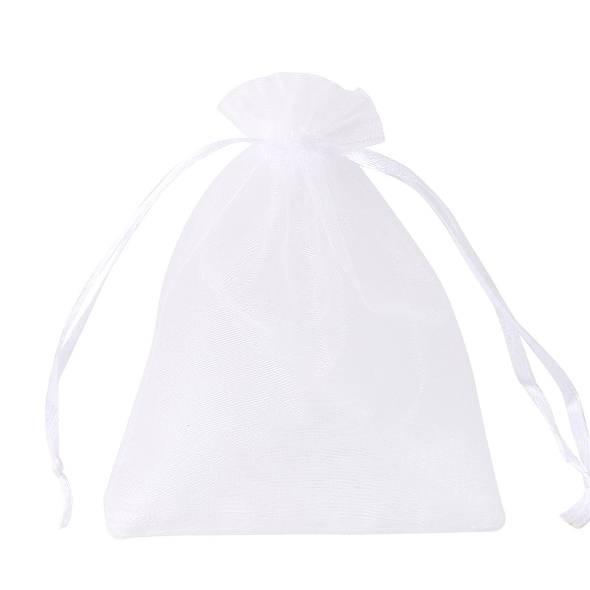 50 teile/beutel Einstellbare Kordelzug Organza Taschen Schmuck Verpackung Taschen Candy Hochzeit Taschen Geschenke Beutel 7x9cm weiß