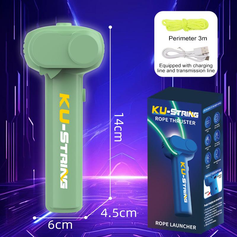 String Seil Leuchtet im Dunkeln Seil Spielzeug Elektrischer Seilwerfer Garn Seil Spielzeug Leuchtend Tragbares Handheld Spielzeug Für Kinder Party Geschenk grün