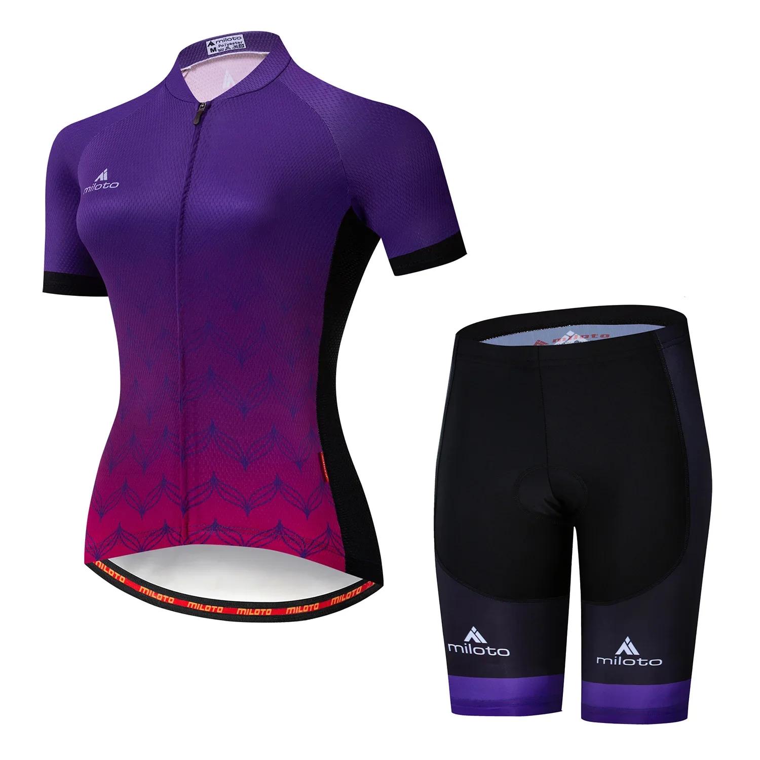 MILOTO Radtrikot-Set für Damen, Anti-UV, Fahrradbekleidung, schnelltrocknend, Mountainbike-Kleidung, Sommer 4XL