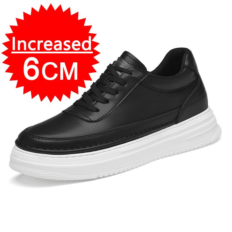 Mode für Männer Leder 6/8CM unsichtbare innere Höhe zunehmende Schuhe Outdoor-Mode für mit dicken Sohlen atmungsaktive Männer Schuhe formale Schuhe 43