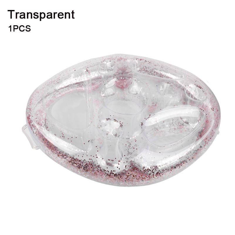 1Pcs Aufblasbare PVC Wasser Eis Bar Tablett 8 Löcher Aufblasbare Pool Bar 2 In 1 Getränke Snack Halter für Villa Pool Party Wasser transparent