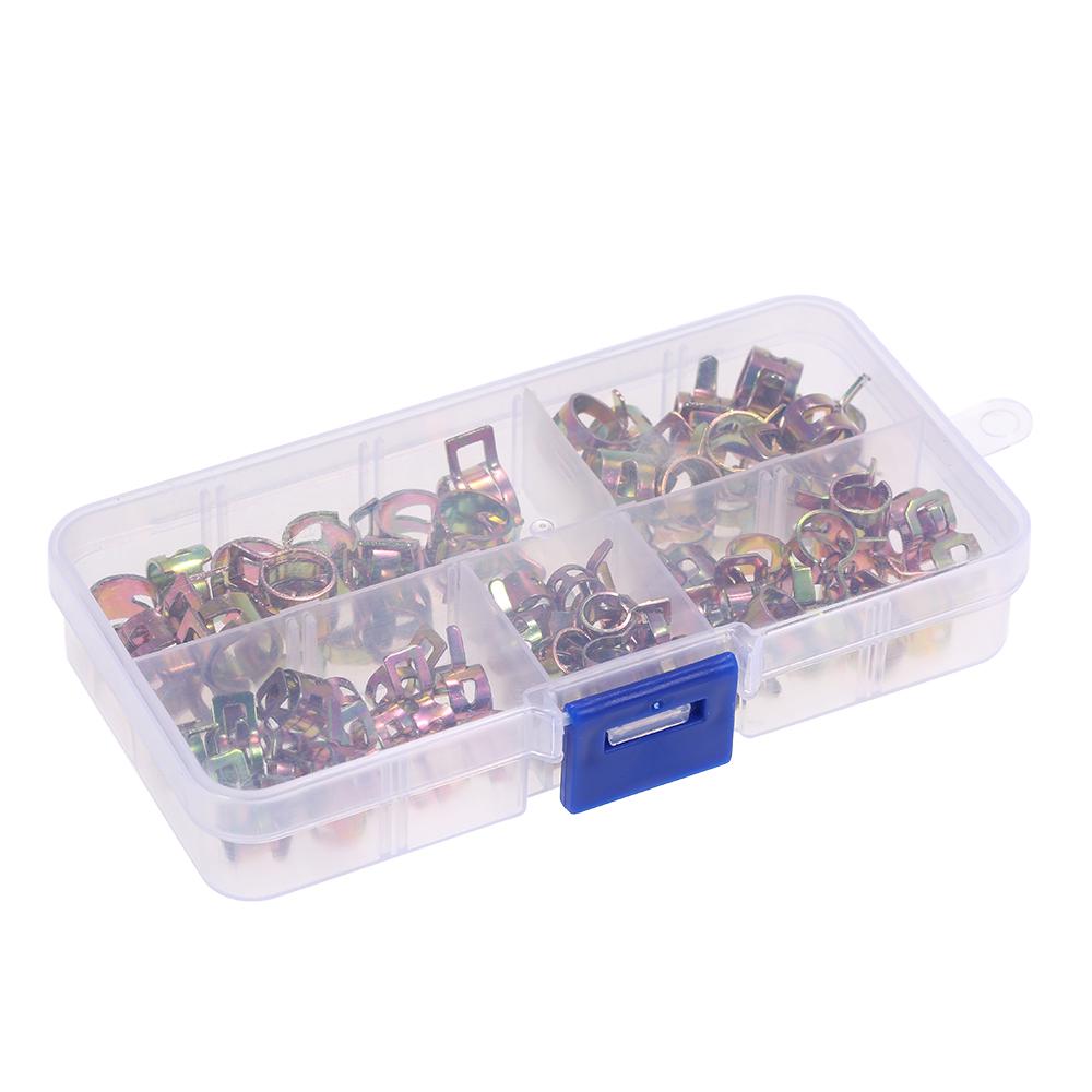 75-teiliges Sortiment-Set, 6/7/8/9/10 mm, Federklemmen-Schlauchklemmen für Autos, Heizöl, Wasserschlauch, Rohr
