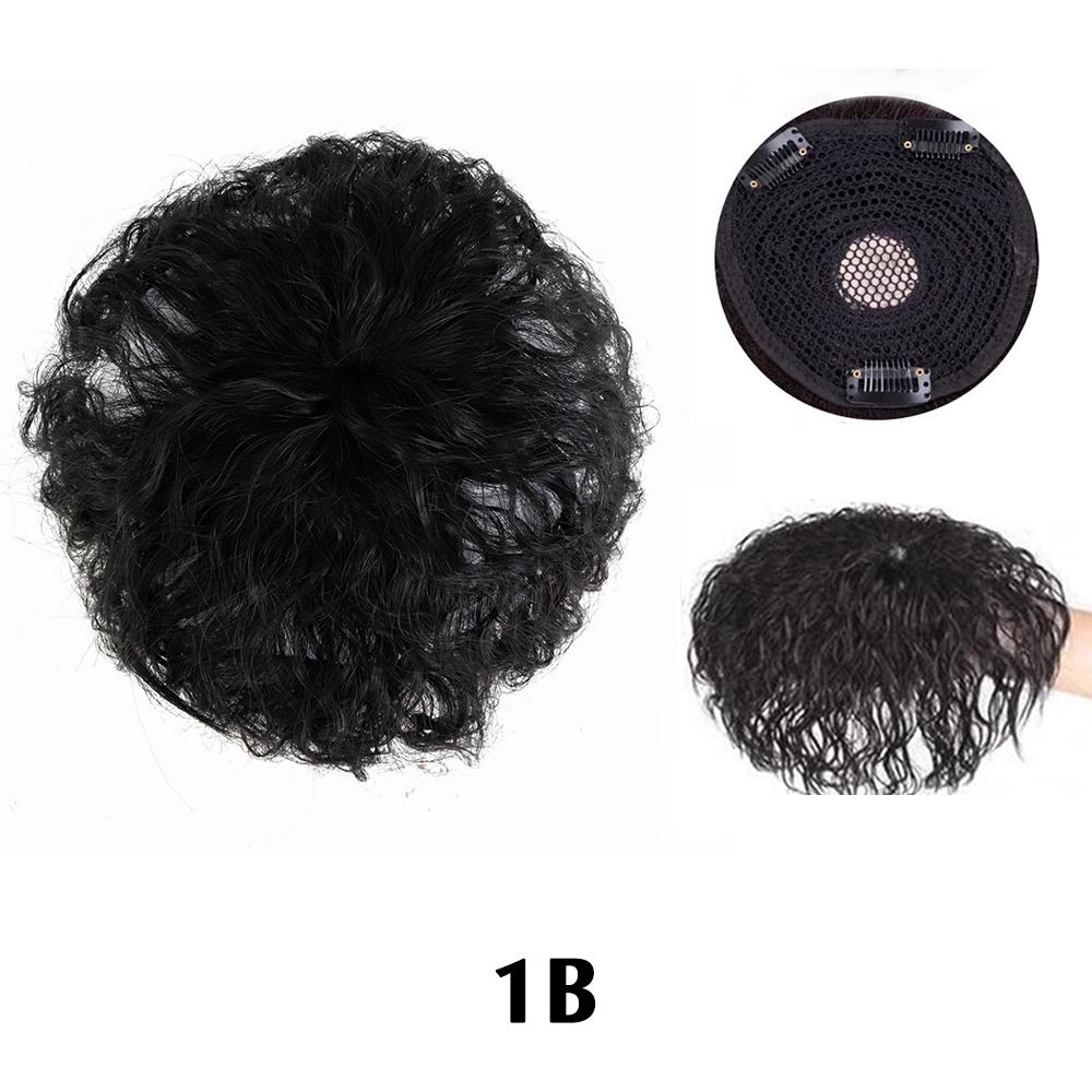 Synthetischer Air Hair Pony Pony Clip In Pony Haarverlängerung Natürliches Haarteil für Frauen Haarteile Pony Topper gegen Haarausfall 15CM black