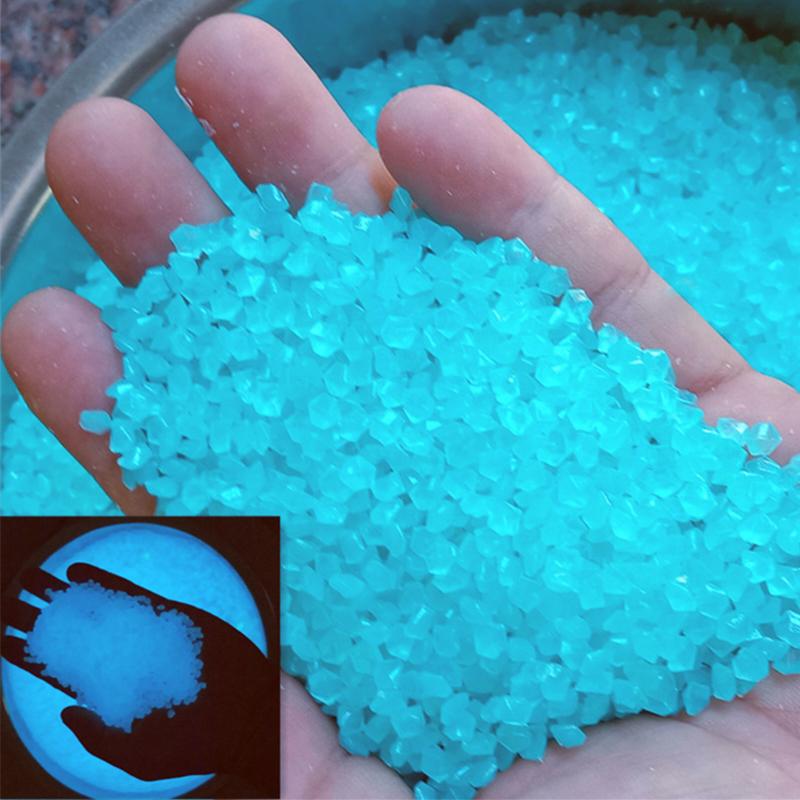 1000 Stück leuchtender Sand, leuchtet im Dunkeln, Kieselsteine, Stein, Haus, Garten, Outdoor, Weg, Rasen, Dekoration, Aquarium, Aquarium, Dekoration, 3–5 mm blau