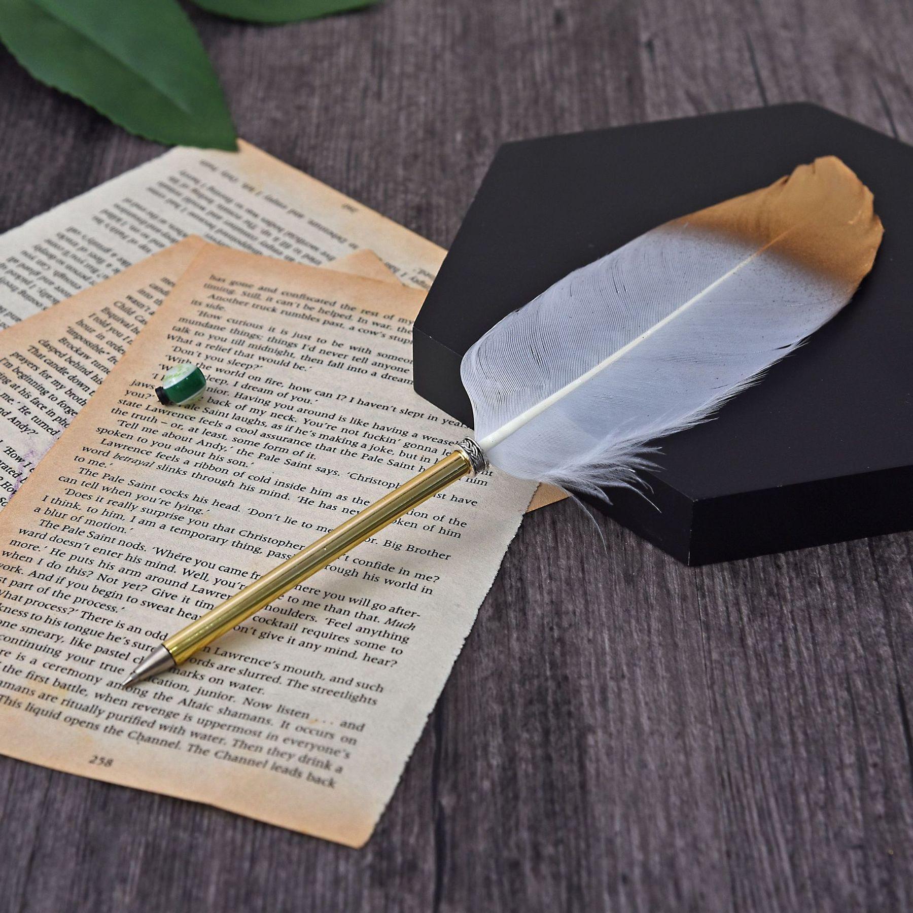 1 Stück Schreibwaren süße Feder Schule Bürobedarf Kugelschreiber Geschenk süße hübsche schöne Persönlichkeit Styling Ink Color:Black