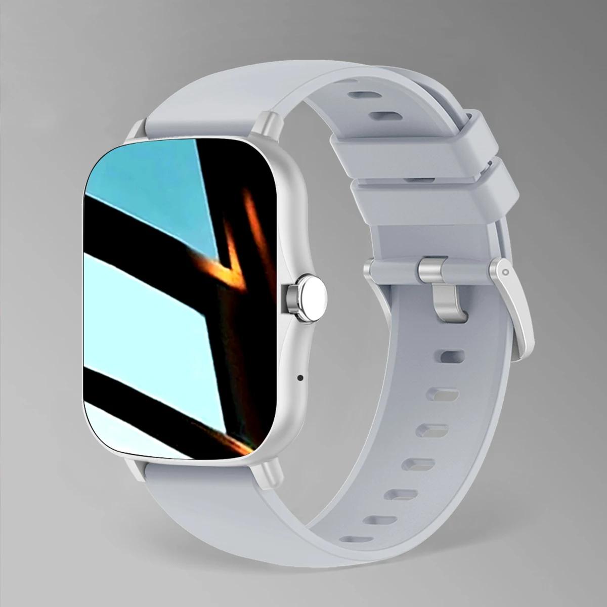 2025 Neue Smartwatch Für Männer Frauen Geschenk Für Xiaomi Voll-Touchscreen Sport Fitness Uhren BT Anruf Digitale Smartwatch Armbanduhr silicone silber