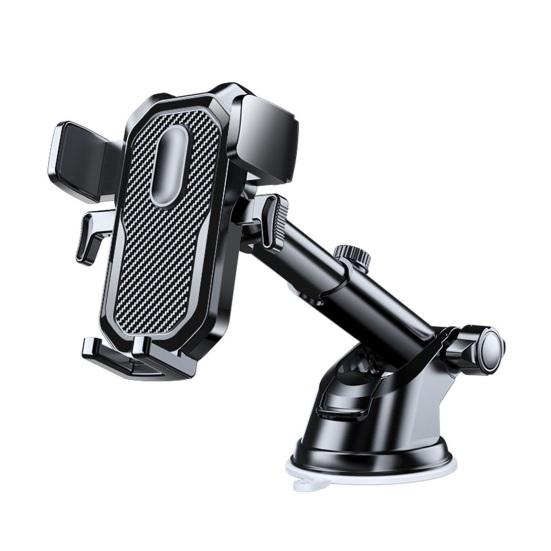 Autotelefonhalter mit Teleskoparm Hohe Stabilität Rutschfester Kratzfester Auto-Lüftungsschlitz-Clip-Ständer Handyhalter Autozubehör schwarz
