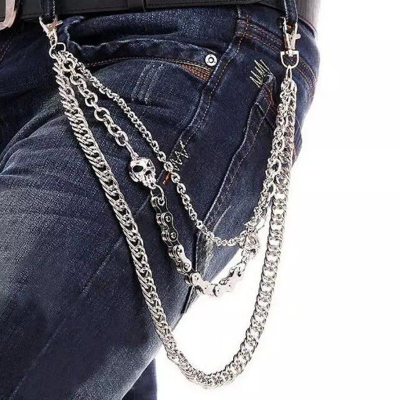 Punk Taille Kette Gürtel Silber Hosen Kette für Männer Jeans Gürtel Kette für Hosen Coole Metall Rock Kette Hiphop sommer Schmuck Mann Chain only