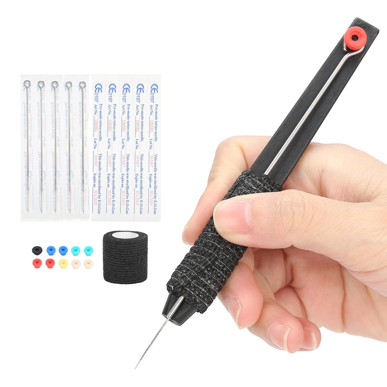 Hand Tattoo Stift Edelstahl Tattoo Nadel Verband Öse Tattoo Werkzeug Set Zubehör Aiguille de