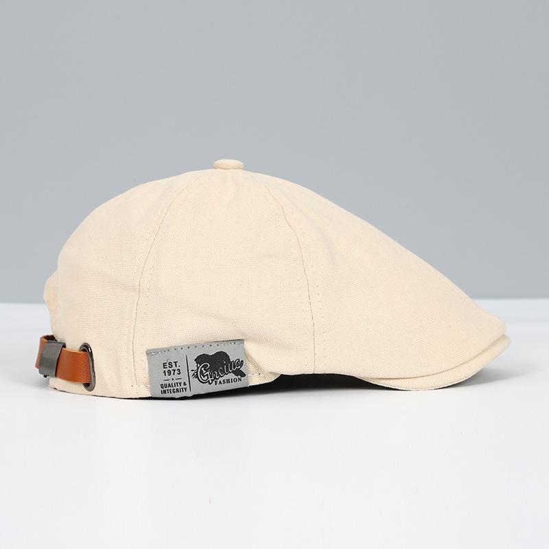 Japanischer Street Trend Anti-Duck-Hut Weibliche Baskenmütze Sommer und Herbst Vielseitiger Hip-Hop Forward-Hut Männer beige