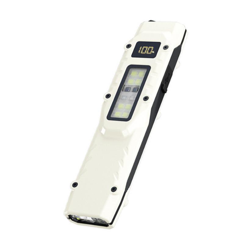 EDC Wiederaufladbare LED Taschenlampe Typ-C Aufladung Superhelle LED Taschenlampe COB Arbeitsleuchte Tragbare Multifunktions-Taschenlampe Wasserdicht White-1PC