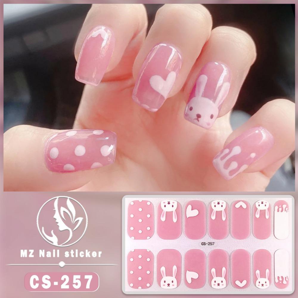 Neuer wasserfester No-Bake Gel-Nagellack-Film Vollsticker Neujahrs-Nagelkunst-Film Papier Nagel-Film Papier Patch