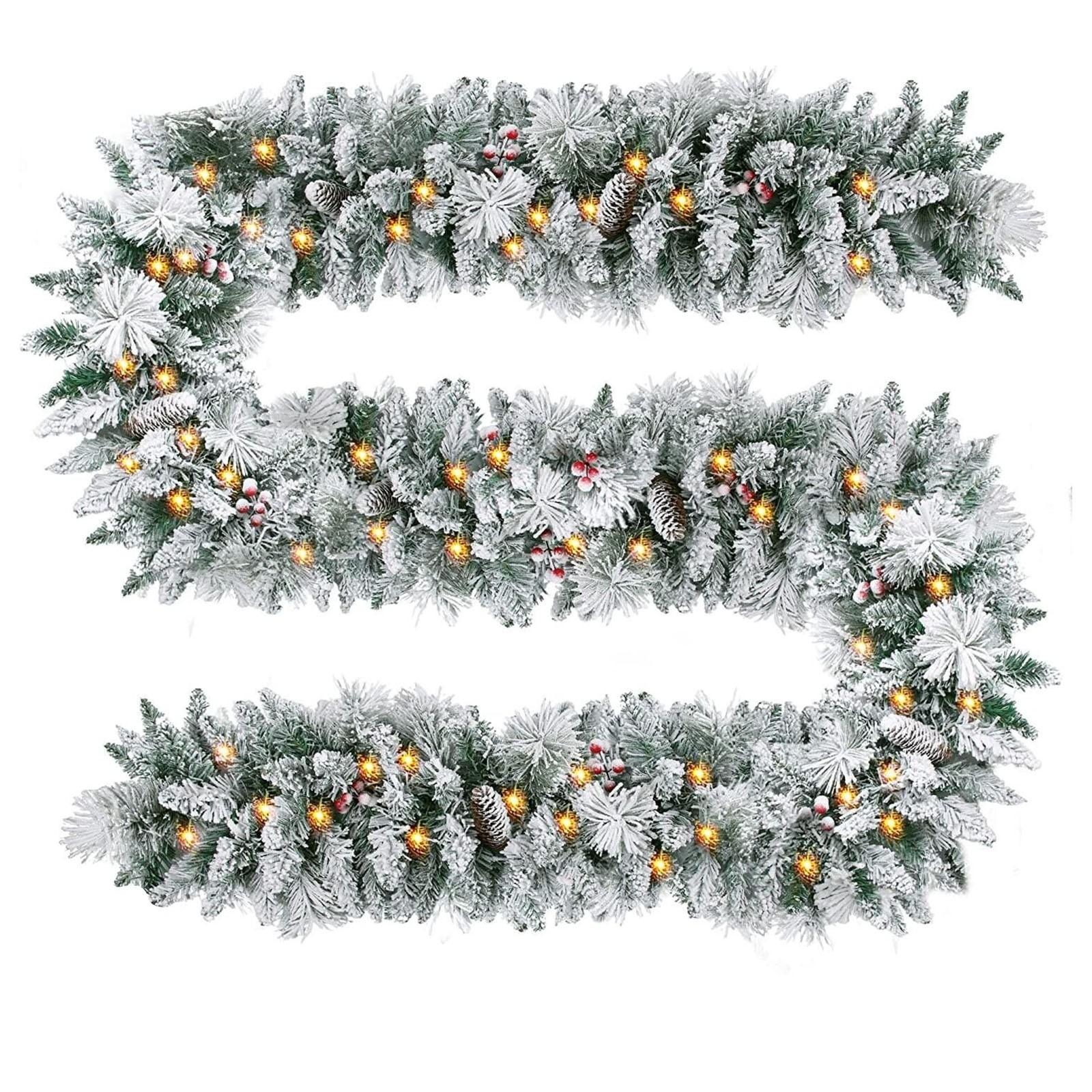 Weihnachts-Rattan, verschlüsselte Weihnachtsdekoration Rattan, Tür-Rattan-Türdekoration, 9 Fuß 50 Lichter One Size gray