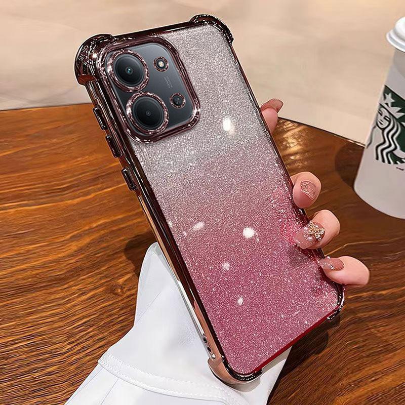 Redmi 15C 4G Hülle Luxuriöse Glänzende Hülle Für Xiaomi poco C85 Redmi 15C 15 C Klare Weiche Silikon Stoßfeste Handyhüllen Redmi15c Geschenk Redmi 15 4G rosa