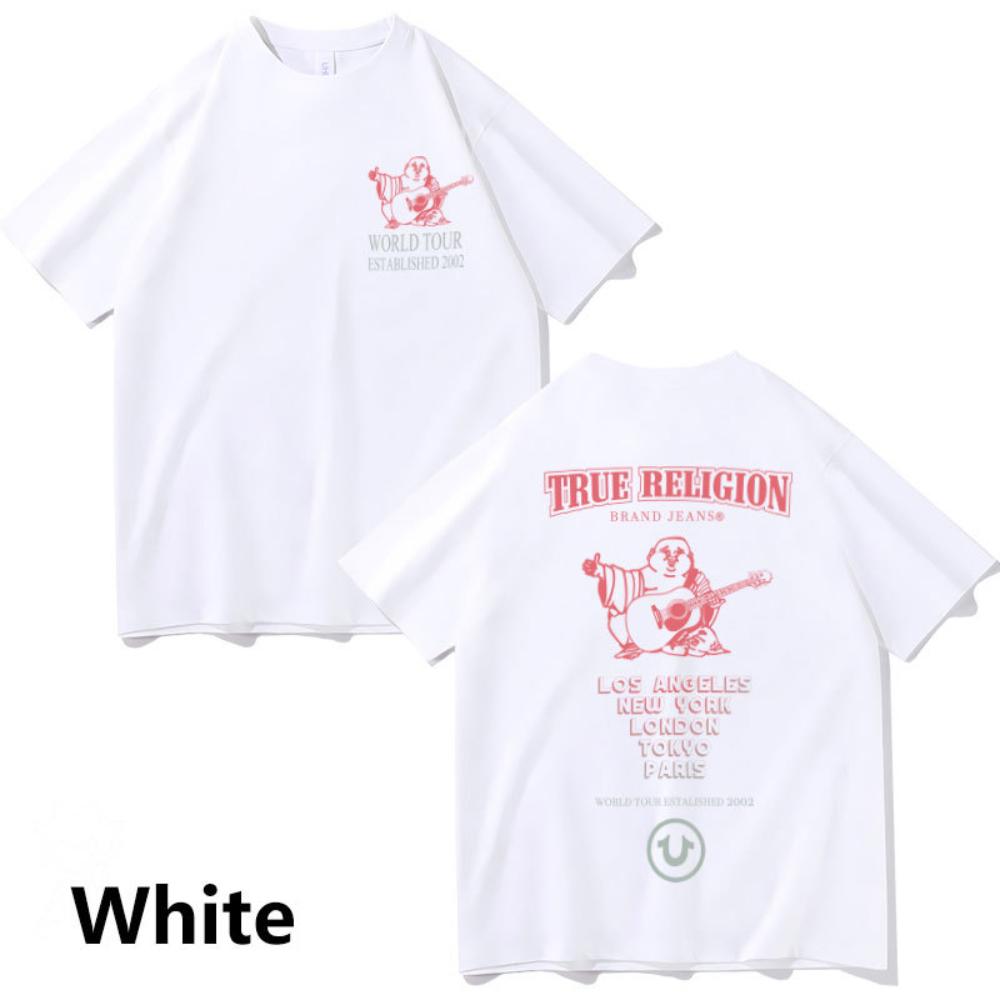 Heißer Verkauf Klassisches True Religion Herren Damen T-Shirt Markenaufdruck T-Shirt Kleidung Designer T-Shirt Baumwolle Übergroßes T-Shirt Sommer Tops L