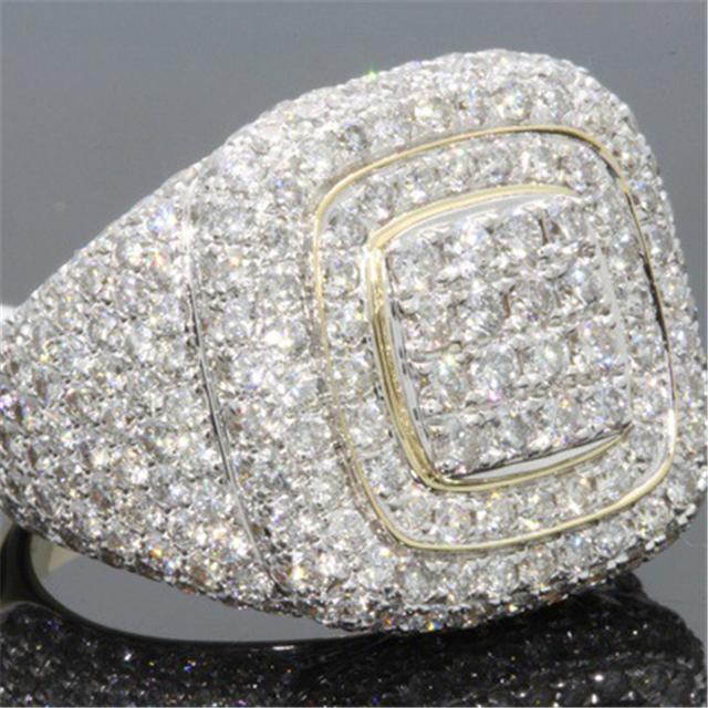 Nicht für immer verblassen 18 Karat Gold Diamantringe Männer Hip-Hop Peridot Edelstein Anillos De Bizuteria Hochzeit Bague Diamant Schmuck Ring Box 12 gold
