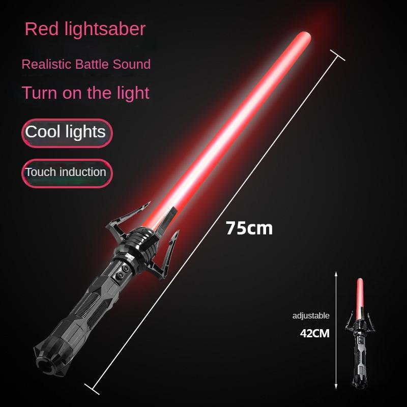 2 Stück 2 in 1 Laserschwert Rot und Blau Doppelschwerter Rollenspiel Leuchtende Waffen Feiertagsparty Foto-Requisiten Kinderspielzeug Geschenke rot