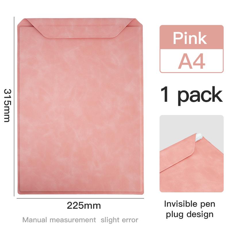 A4 Leder Business Ordner Magnetische Zwischenablage Konferenz Ordner Multifunktionale Dokument Ablage Organizer Büro Starke magnetismus rosa